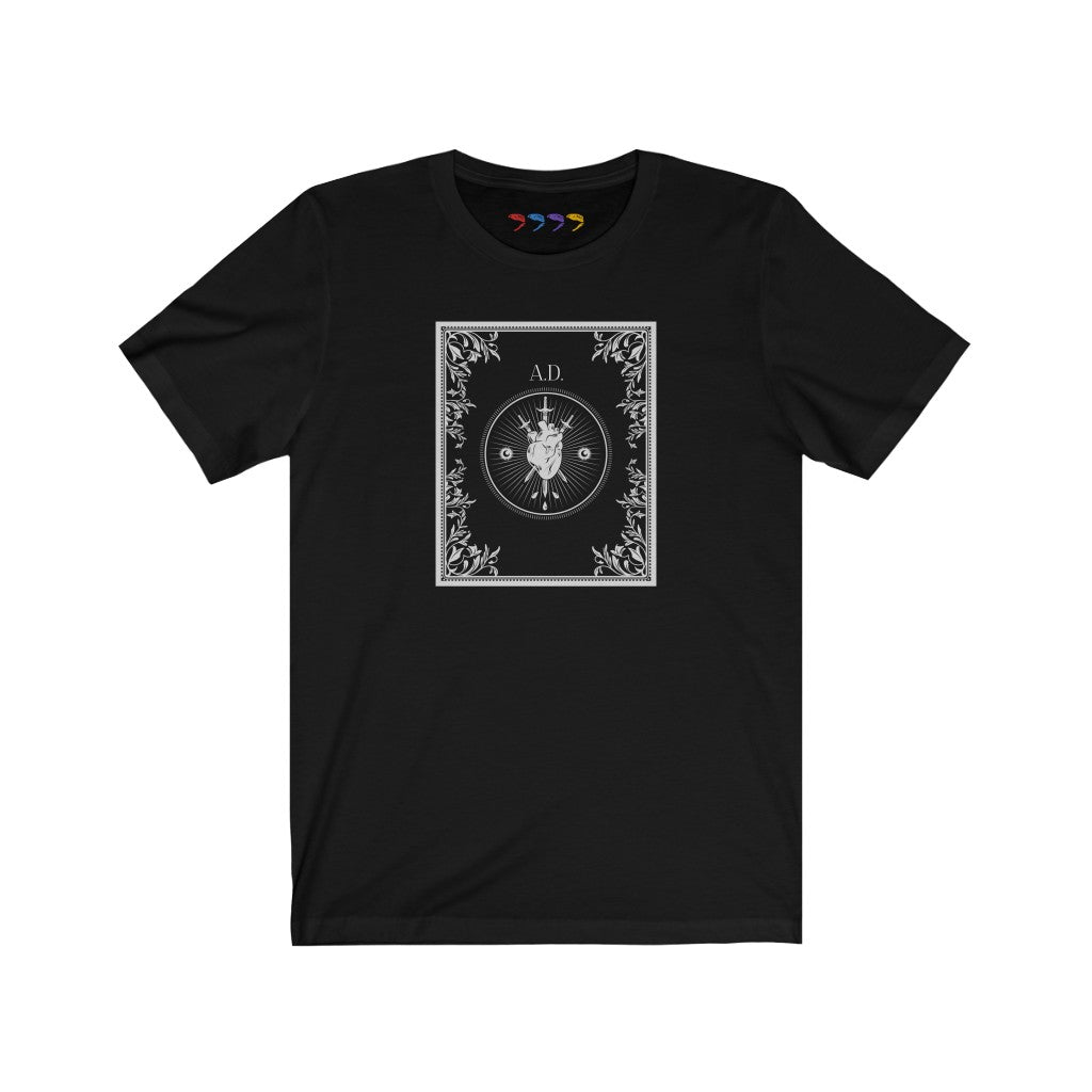 AD Heart Front Print Unisex Jersey Short Sleeve Tee