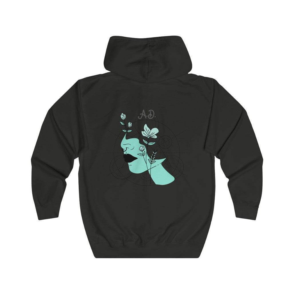 Abbreviated After Dark Unisex Full Zip Hoodie