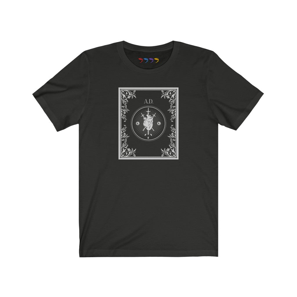 AD Heart Front Print Unisex Jersey Short Sleeve Tee
