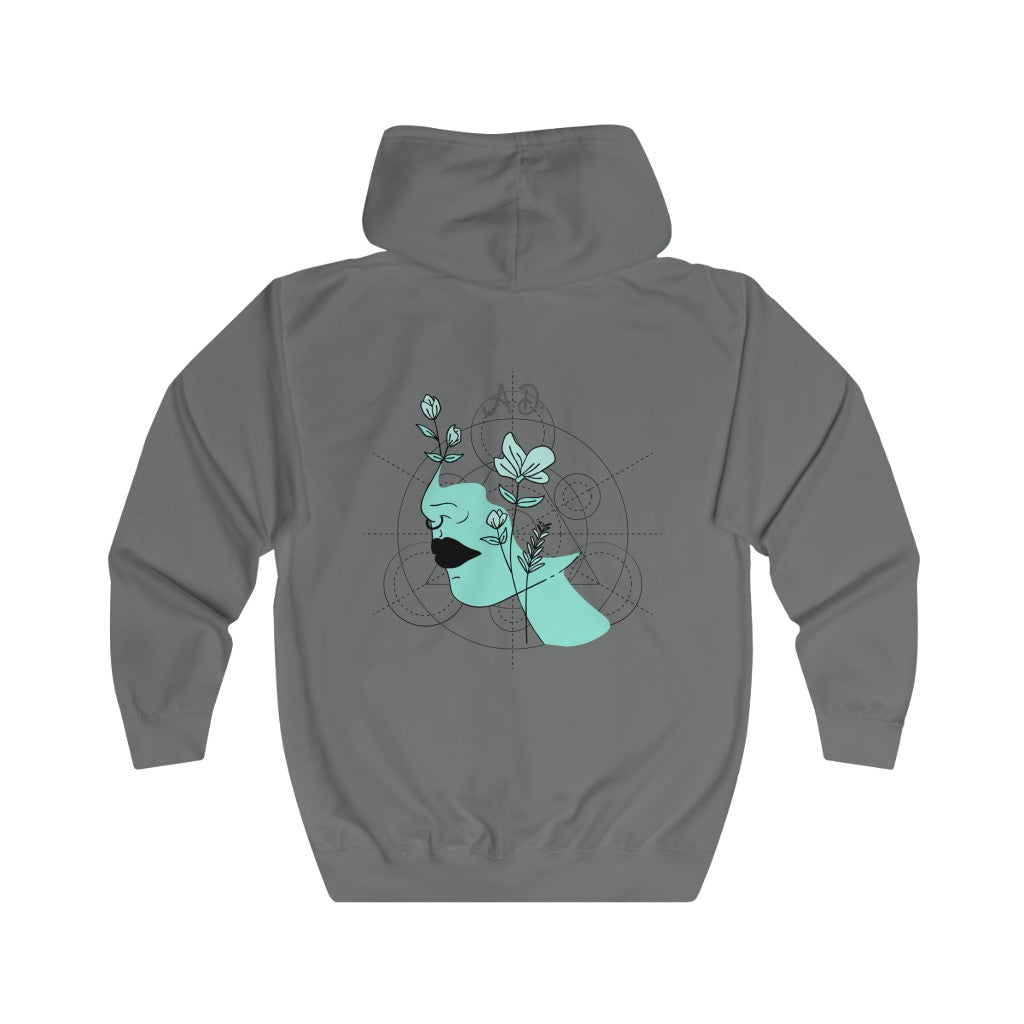 Abbreviated After Dark Unisex Full Zip Hoodie