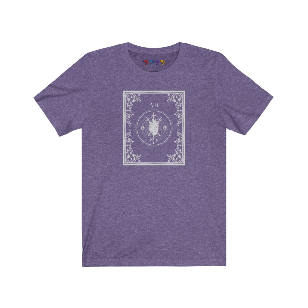 AD Heart Front Print Unisex Jersey Short Sleeve Tee
