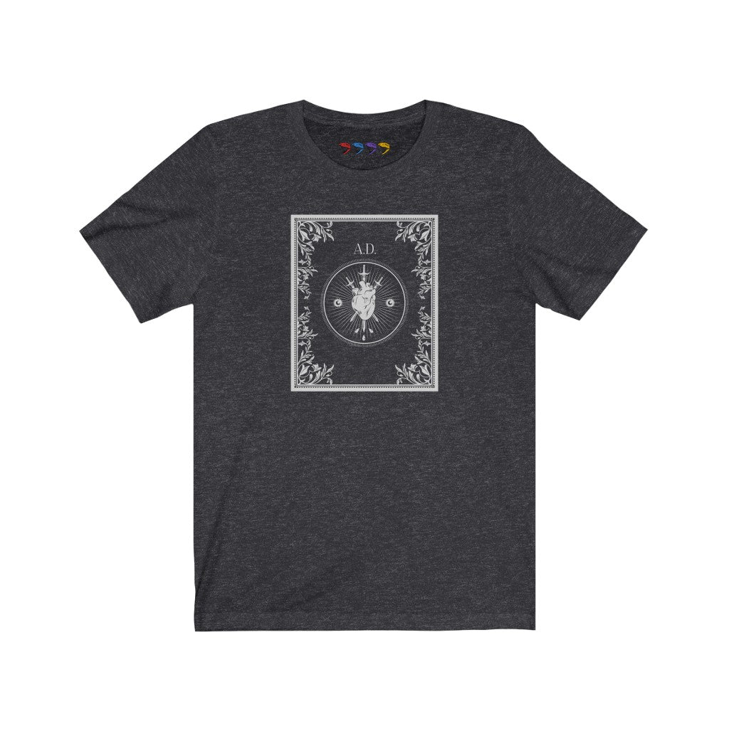 AD Heart Front Print Unisex Jersey Short Sleeve Tee