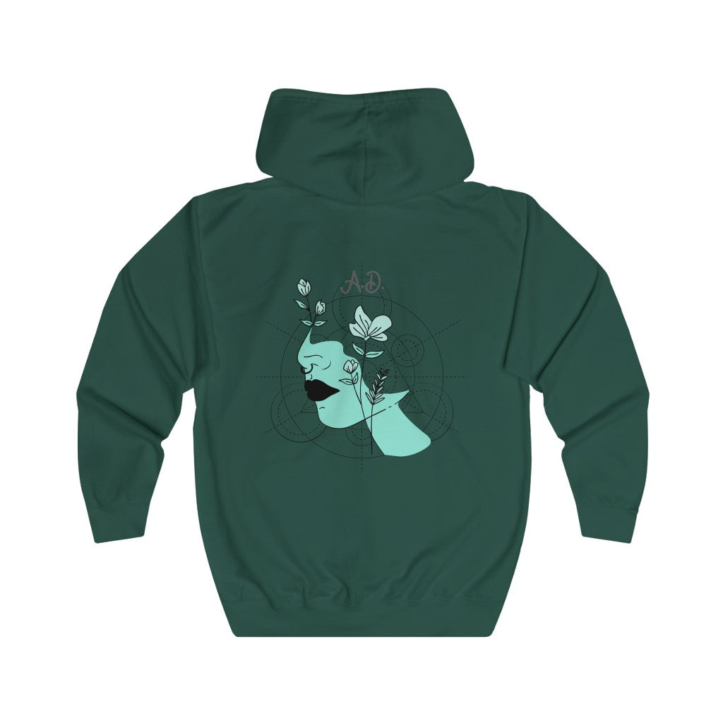 Abbreviated After Dark Unisex Full Zip Hoodie