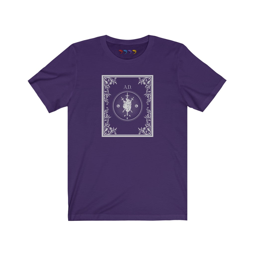 AD Heart Front Print Unisex Jersey Short Sleeve Tee