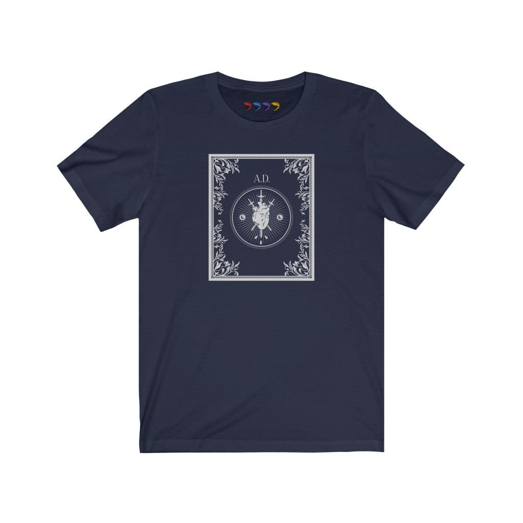 AD Heart Front Print Unisex Jersey Short Sleeve Tee